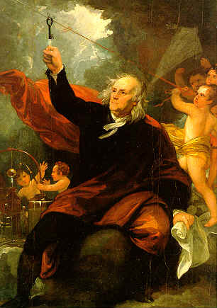 · West Benjamin . Benjamin Franklin Drawing Electricity from the Sky (c